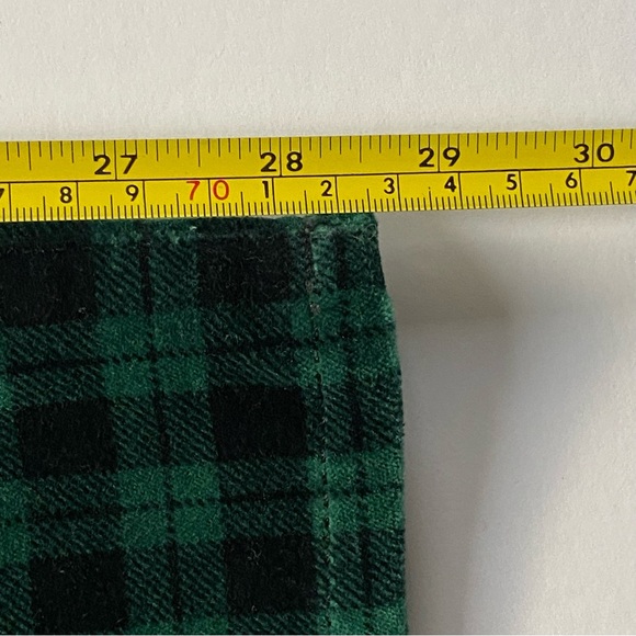 Talbots Pants 10P Velveteen Straight Leg Green Plaid Academia Holiday New Womens - Picture 12 of 15